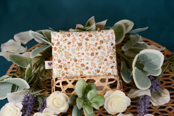 Porte cartes Fleurs brune – Image 3