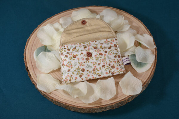Porte cartes Fleurs brune – Image 2