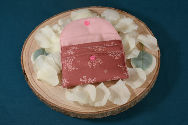 Porte cartes Fleurs prune – Image 2